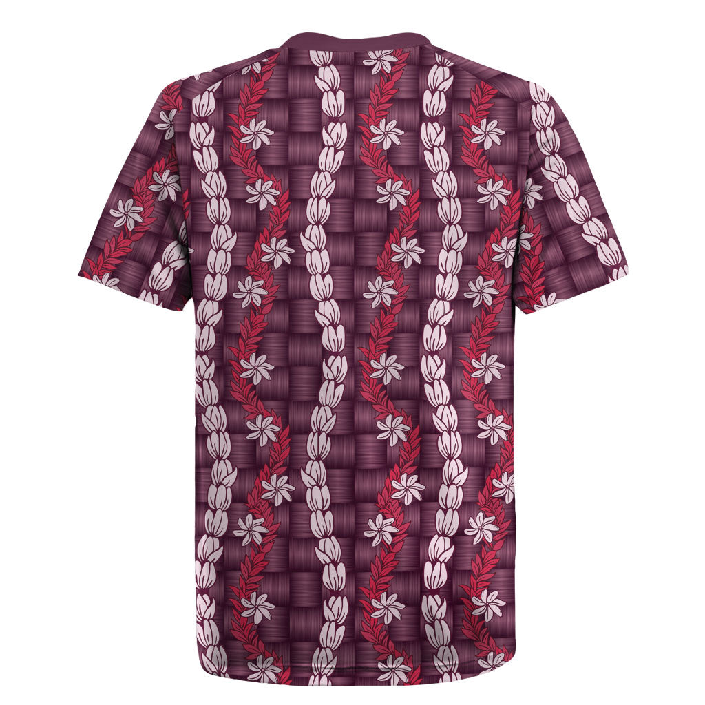 Pikake Maile Tiare Lei Rugby Jersey Akala Lauhala Pattern