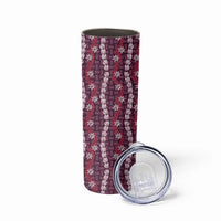 Pikake Maile Tiare Lei Skinny Tumbler Akala Lauhala Pattern