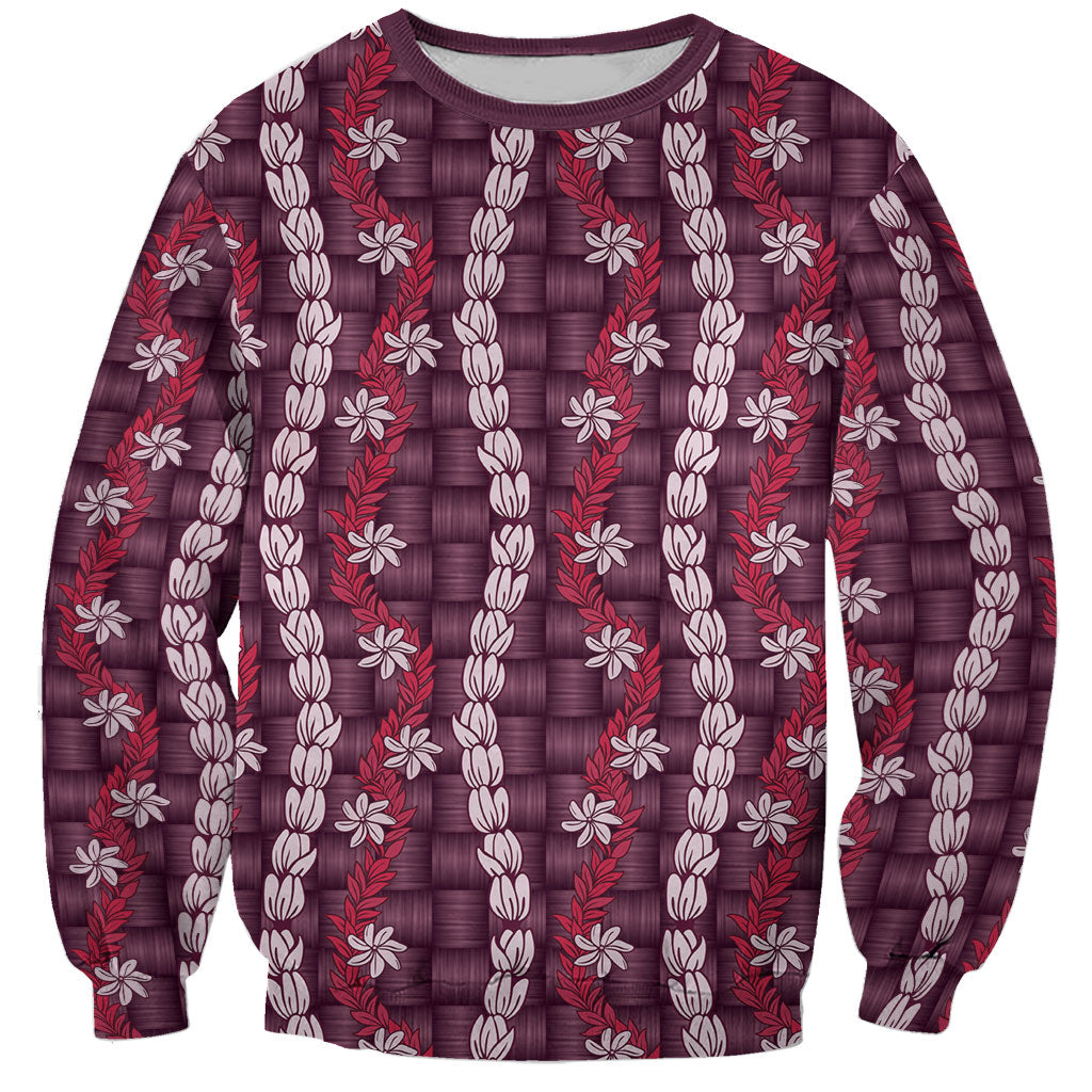 Pikake Maile Tiare Lei Sweatshirt Akala Lauhala Pattern