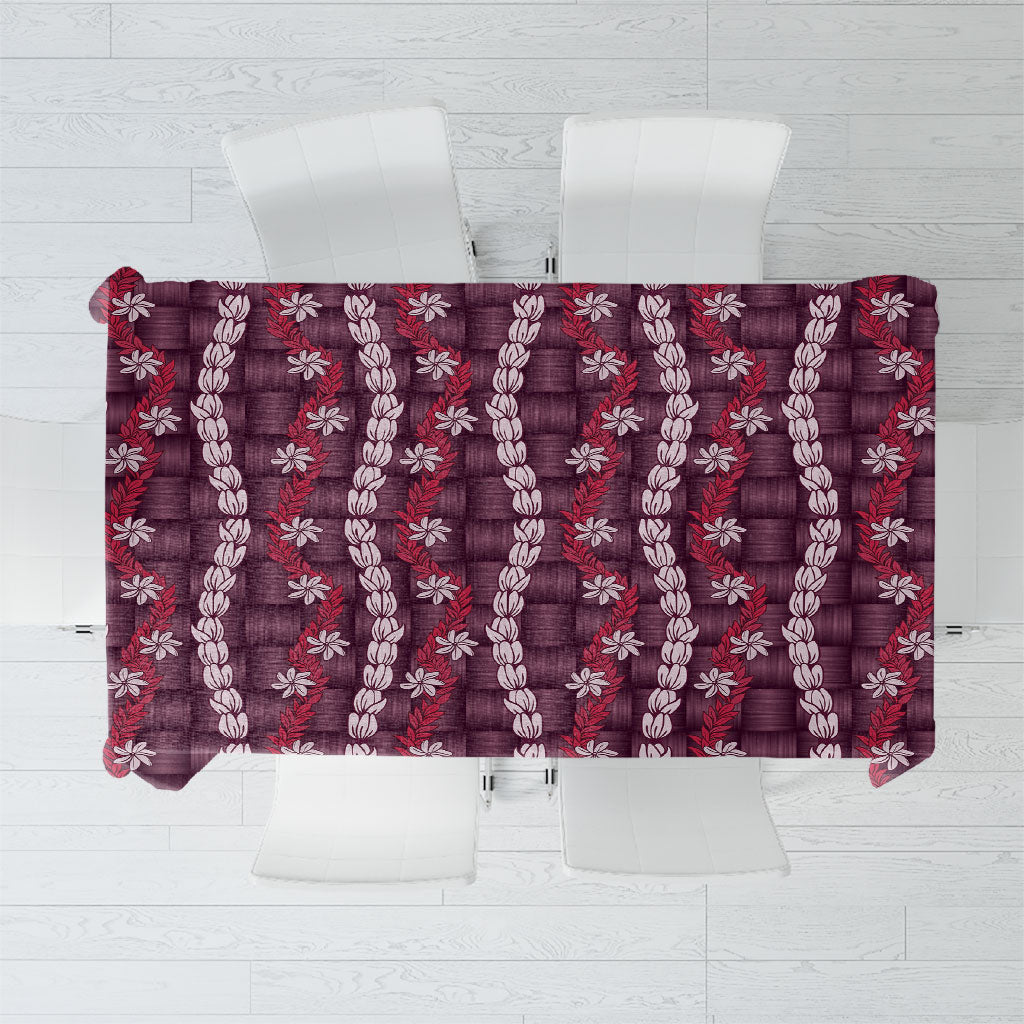 Pikake Maile Tiare Lei Tablecloth Akala Lauhala Pattern LT01 Pink - Polynesian Pride