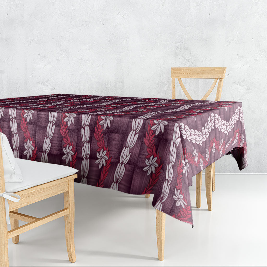 Pikake Maile Tiare Lei Tablecloth Akala Lauhala Pattern