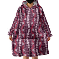 Pikake Maile Tiare Lei Wearable Blanket Hoodie Akala Lauhala Pattern