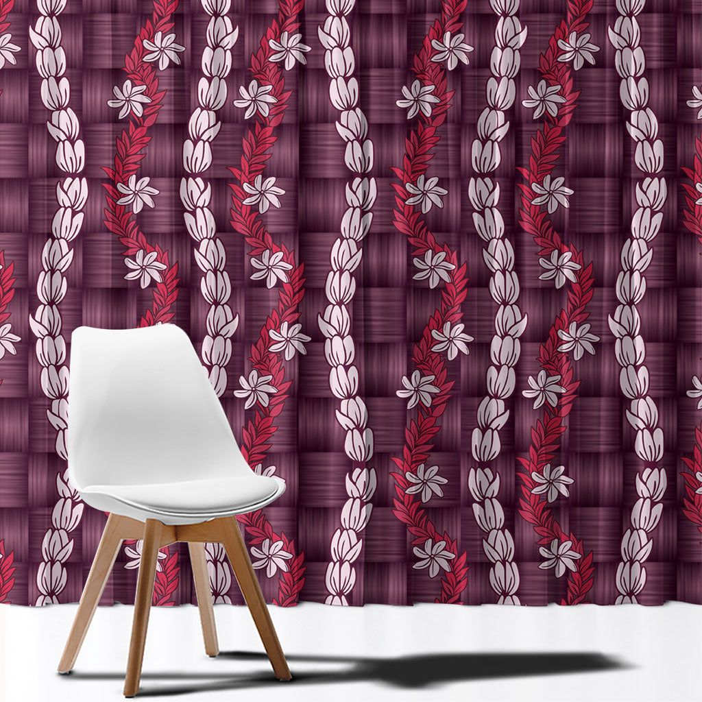 Pikake Maile Tiare Lei Window Curtain Akala Lauhala Pattern