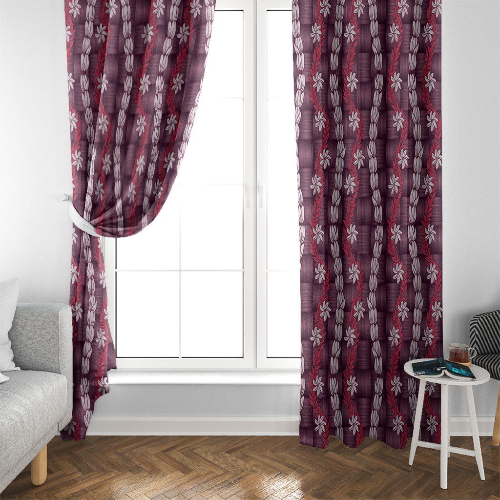 Pikake Maile Tiare Lei Window Curtain Akala Lauhala Pattern