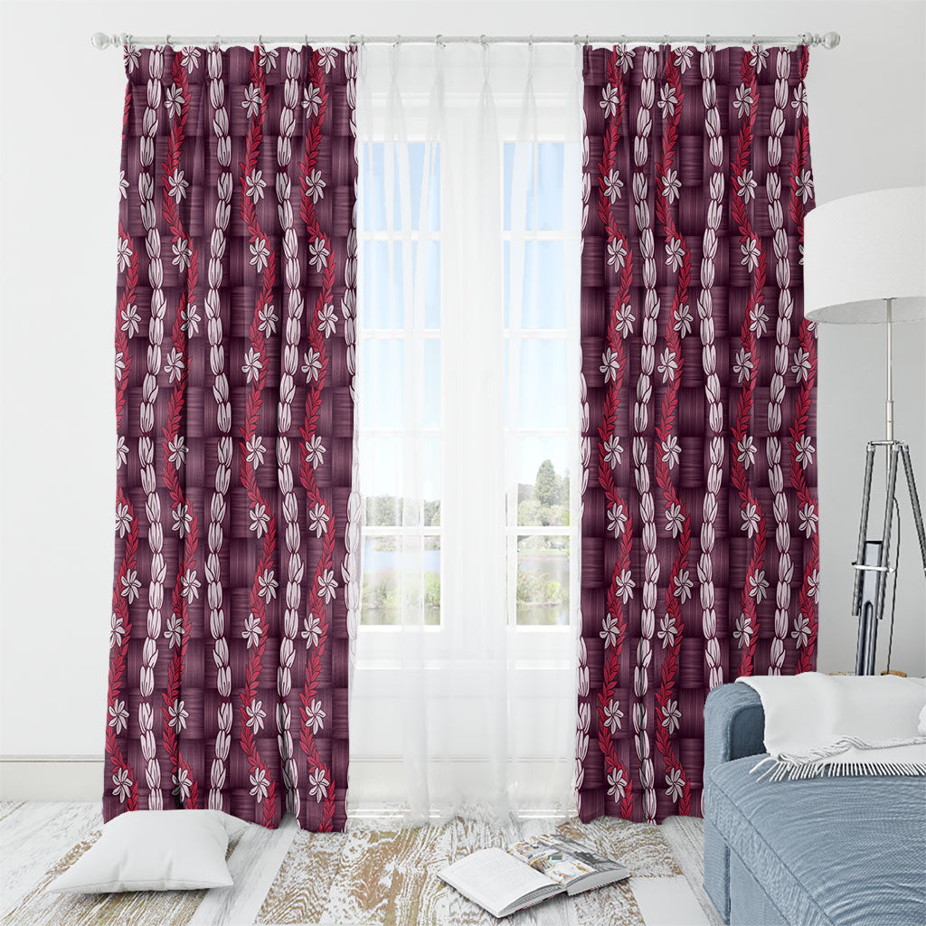 Pikake Maile Tiare Lei Window Curtain Akala Lauhala Pattern
