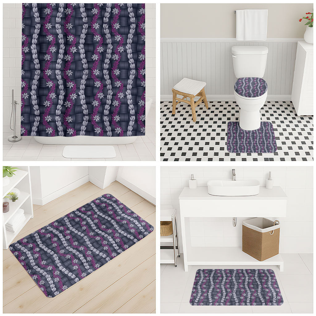 Pikake Maile Tiare Lei Bathroom Set Poni Lauhala Pattern