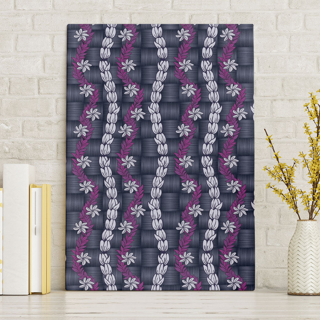 Pikake Maile Tiare Lei Canvas Wall Art Poni Lauhala Pattern