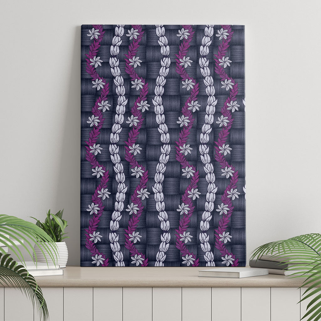 Pikake Maile Tiare Lei Canvas Wall Art Poni Lauhala Pattern