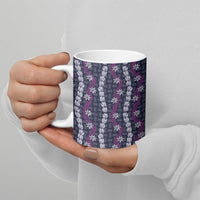 Pikake Maile Tiare Lei Ceramic Mug Poni Lauhala Pattern