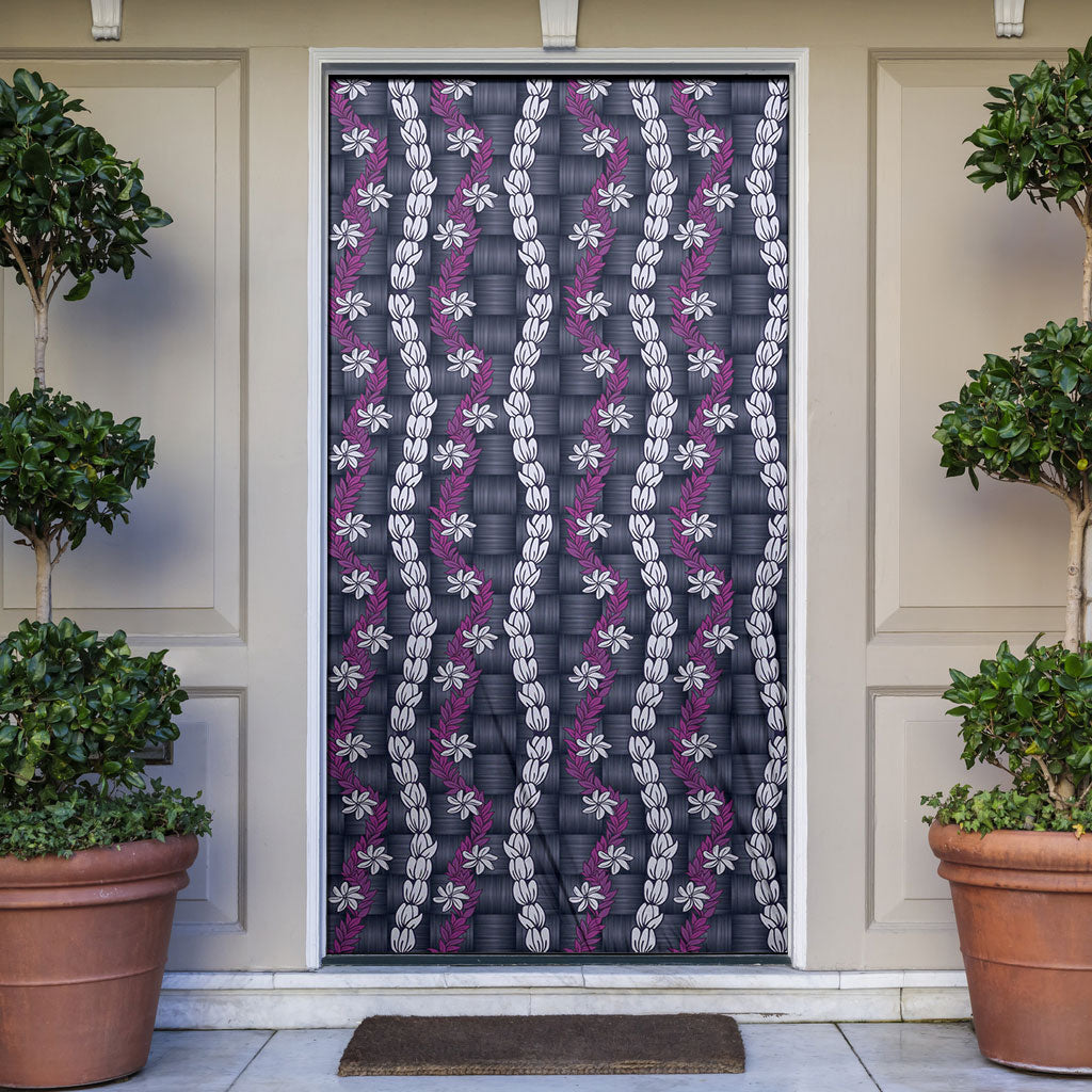 Pikake Maile Tiare Lei Door Cover Poni Lauhala Pattern