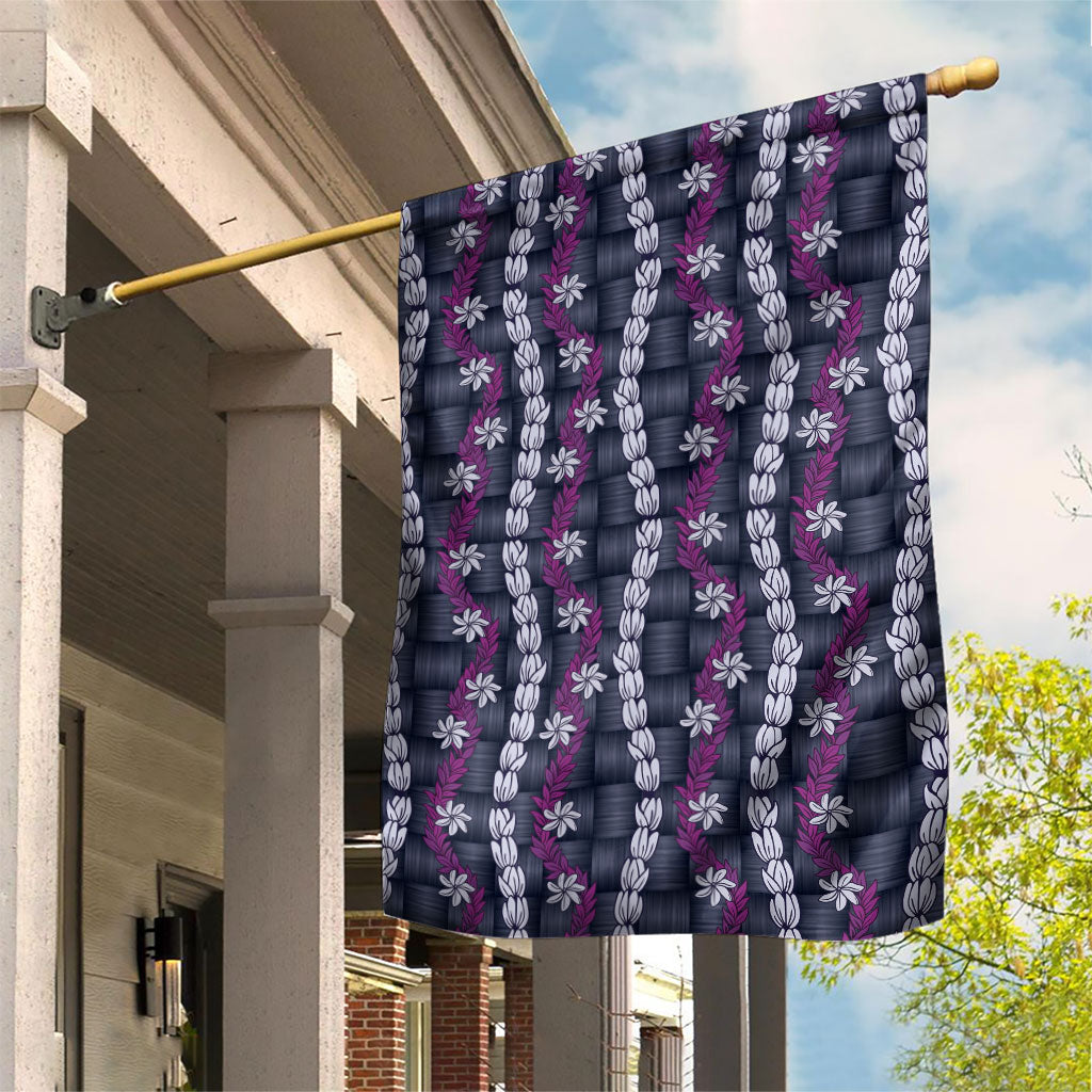 Pikake Maile Tiare Lei Garden Flag Poni Lauhala Pattern