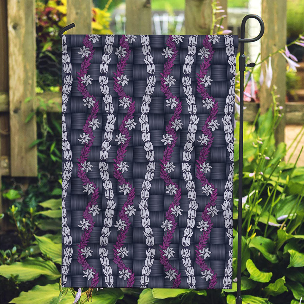 Pikake Maile Tiare Lei Garden Flag Poni Lauhala Pattern