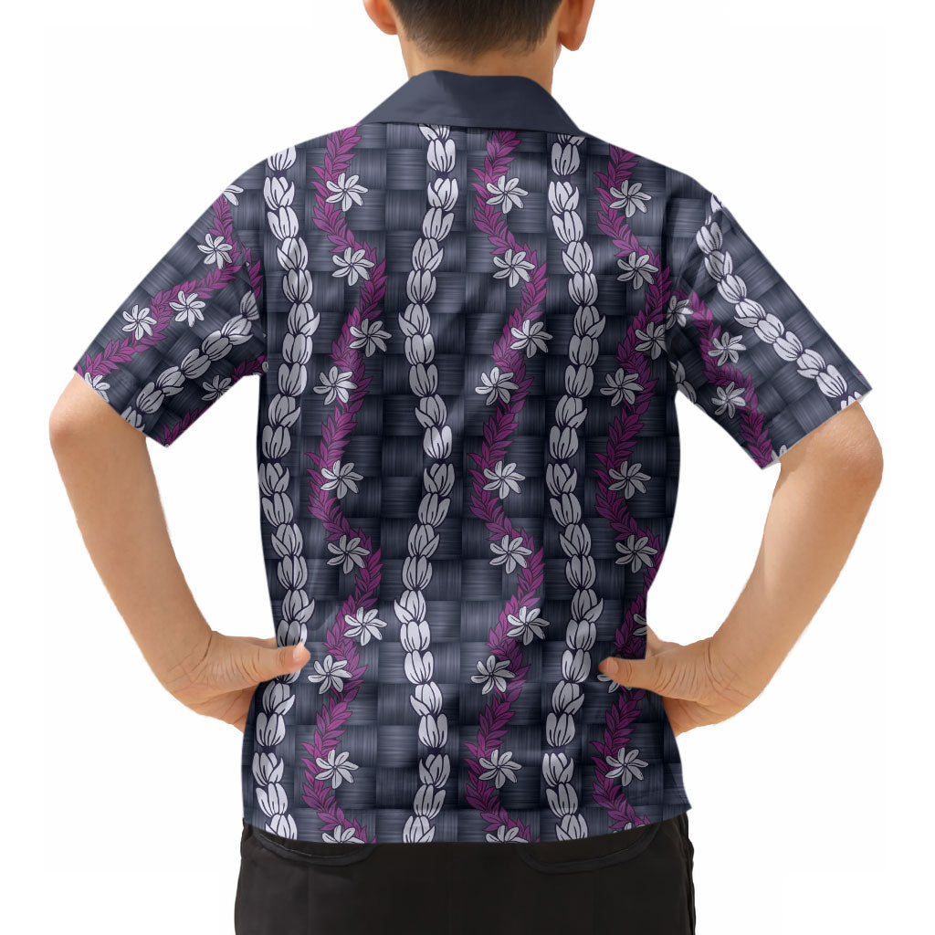Pikake Maile Tiare Lei Kid Hawaiian Shirt Poni Lauhala Pattern LT01 - Polynesian Pride