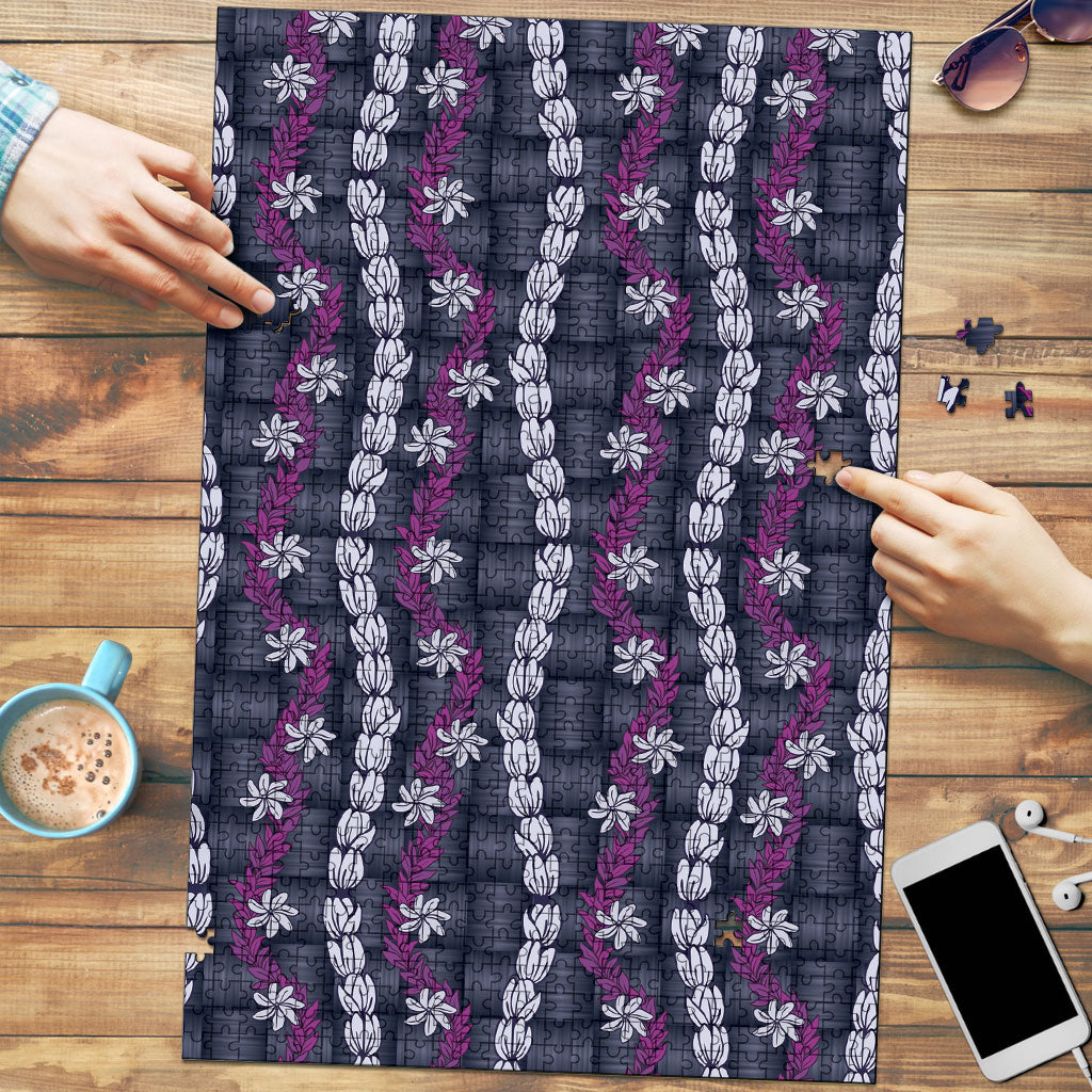 Pikake Maile Tiare Lei Puzzle Poni Lauhala Pattern LT01 Purple - Polynesian Pride