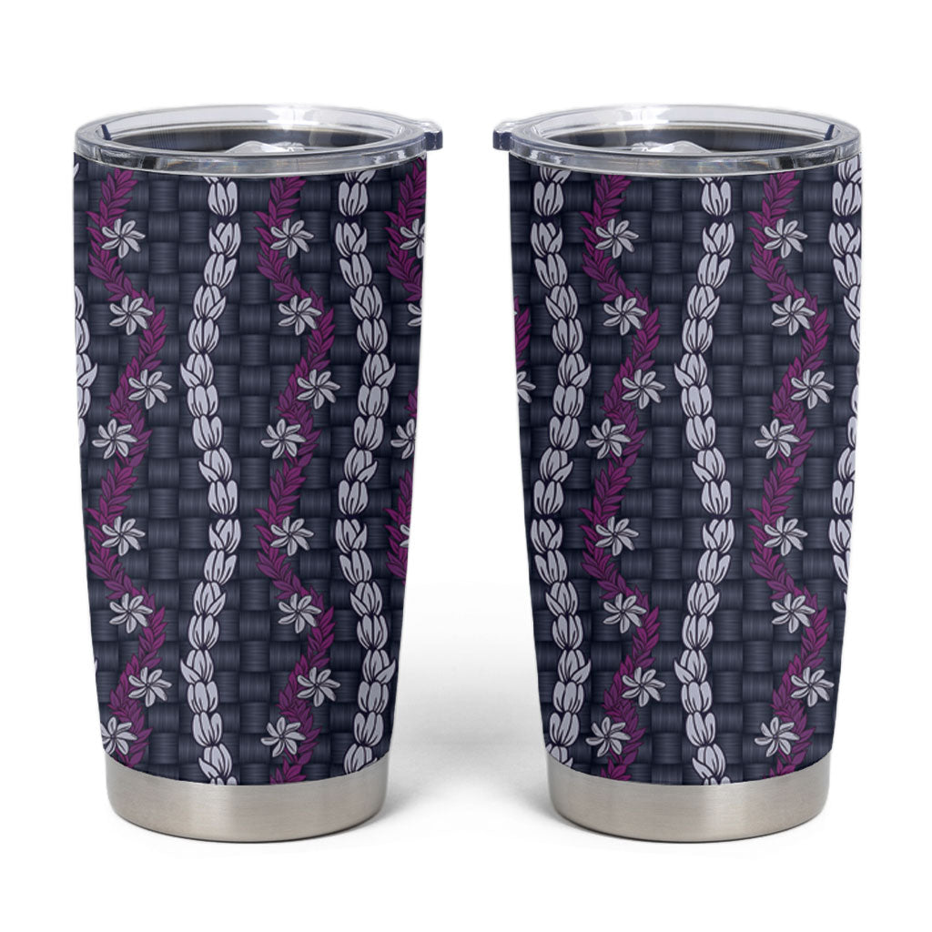 Pikake Maile Tiare Lei Tumbler Cup Poni Lauhala Pattern