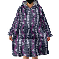 Pikake Maile Tiare Lei Wearable Blanket Hoodie Poni Lauhala Pattern