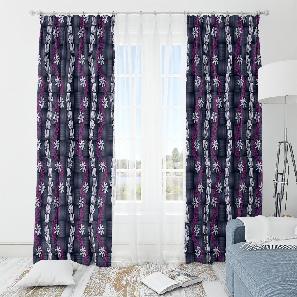 Pikake Maile Tiare Lei Window Curtain Poni Lauhala Pattern