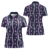 Pikake Maile Tiare Lei Women Polo Shirt Poni Lauhala Pattern