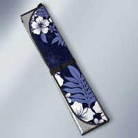 Hawaiian Hibiscus Tribal Floral Blue Auto Sun Shade Polynesian Tapa Pattern - Polynesian Pride