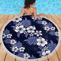Hawaiian Hibiscus Tribal Floral Blue Beach Blanket Polynesian Tapa Pattern LT01 - Polynesian Pride