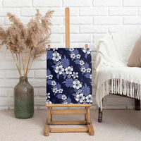 Hawaiian Hibiscus Tribal Floral Blue Canvas Wall Art Polynesian Tapa Pattern LT01 - Polynesian Pride