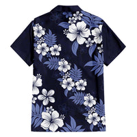 Hawaiian Hibiscus Tribal Floral Blue Family Matching Tank Maxi Dress and Hawaiian Shirt Polynesian Tapa Pattern LT01 - Polynesian Pride