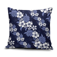 Hawaiian Hibiscus Tribal Floral Blue Pillow Cover Polynesian Tapa Pattern - Polynesian Pride