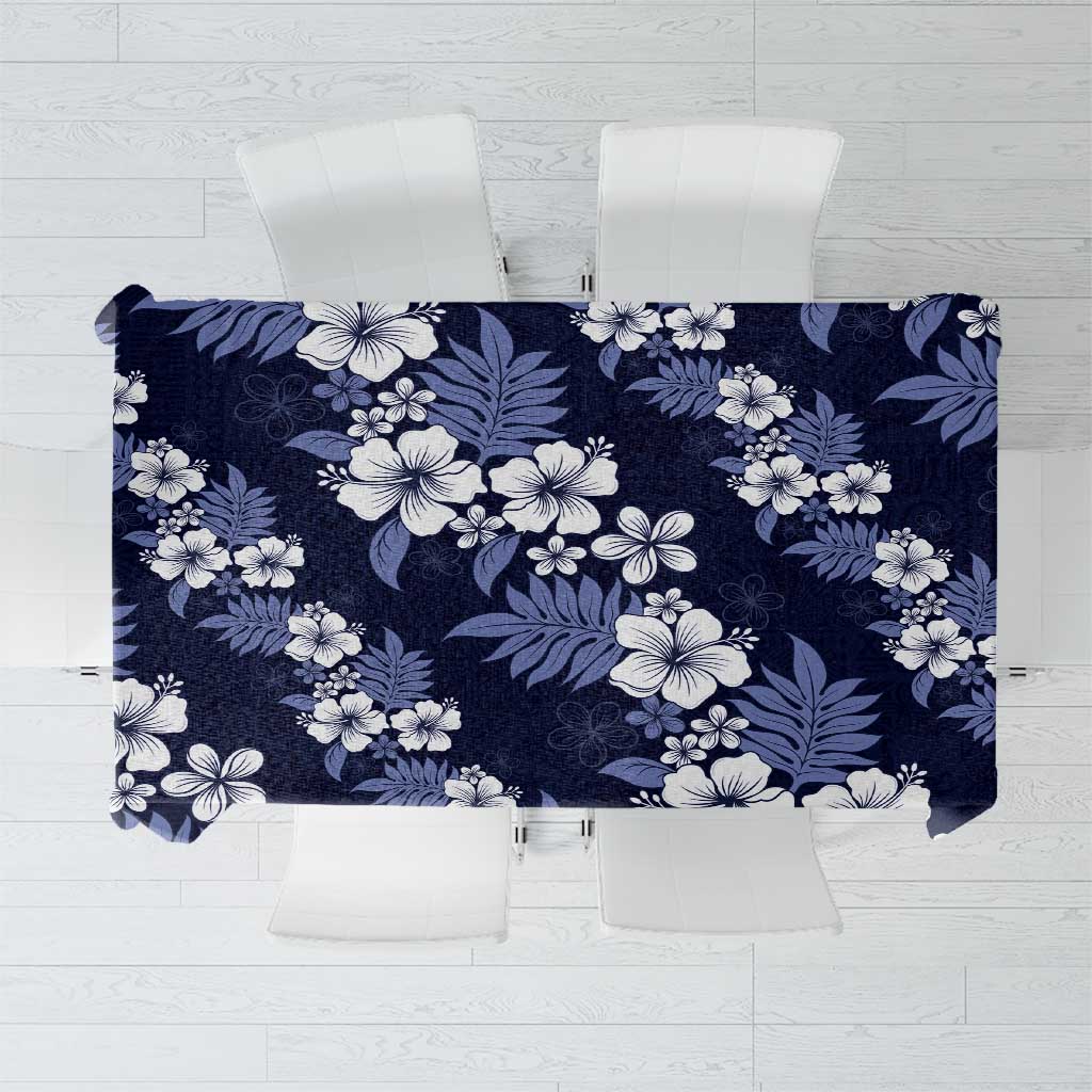 Hawaiian Hibiscus Tribal Floral Blue Tablecloth Polynesian Tapa Pattern LT01 Blue - Polynesian Pride