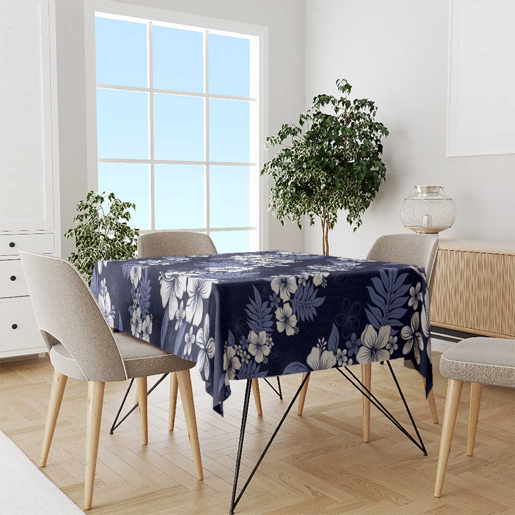 Hawaiian Hibiscus Tribal Floral Blue Tablecloth Polynesian Tapa Pattern LT01 - Polynesian Pride