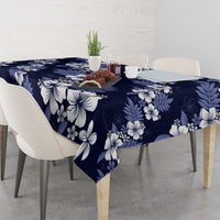 Hawaiian Hibiscus Tribal Floral Blue Tablecloth Polynesian Tapa Pattern LT01 - Polynesian Pride