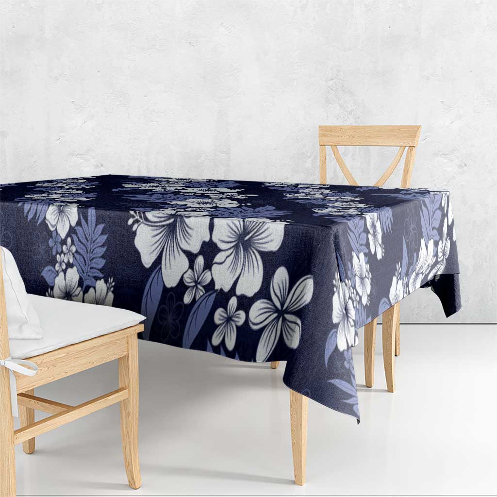 Hawaiian Hibiscus Tribal Floral Blue Tablecloth Polynesian Tapa Pattern LT01 - Polynesian Pride