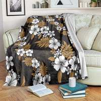 Hawaiian Hibiscus Tribal Floral Brown Blanket Polynesian Tapa Pattern - Polynesian Pride