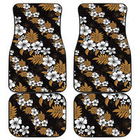 Hawaiian Hibiscus Tribal Floral Brown Car Mats Polynesian Tapa Pattern - Polynesian Pride