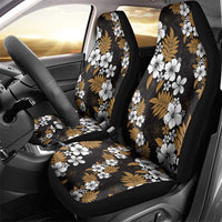 Hawaiian Hibiscus Tribal Floral Brown Car Seat Cover Polynesian Tapa Pattern - Polynesian Pride