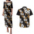 Hawaiian Hibiscus Tribal Floral Brown Couples Matching Puletasi and Hawaiian Shirt Polynesian Tapa Pattern - Polynesian Pride