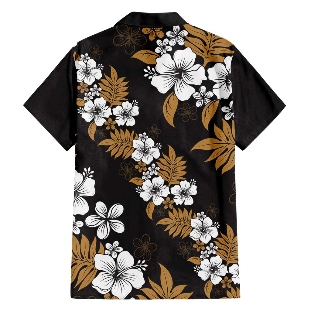 Hawaiian Hibiscus Tribal Floral Brown Family Matching Short Sleeve Bodycon Dress and Hawaiian Shirt Polynesian Tapa Pattern LT01 - Polynesian Pride