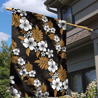 Hawaiian Hibiscus Tribal Floral Brown Garden Flag Polynesian Tapa Pattern - Polynesian Pride