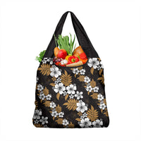 Hawaiian Hibiscus Tribal Floral Brown Grocery Bag Polynesian Tapa Pattern LT01 1-pack One Size Brown - Polynesian Pride
