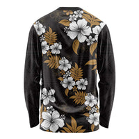 Hawaiian Hibiscus Tribal Floral Brown Long Sleeve Shirt Polynesian Tapa Pattern LT01 - Polynesian Pride
