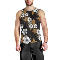 Hawaiian Hibiscus Tribal Floral Brown Men Tank Top Polynesian Tapa Pattern LT01 - Polynesian Pride
