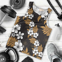 Hawaiian Hibiscus Tribal Floral Brown Men Tank Top Polynesian Tapa Pattern LT01 - Polynesian Pride