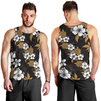 Hawaiian Hibiscus Tribal Floral Brown Men Tank Top Polynesian Tapa Pattern LT01 - Polynesian Pride