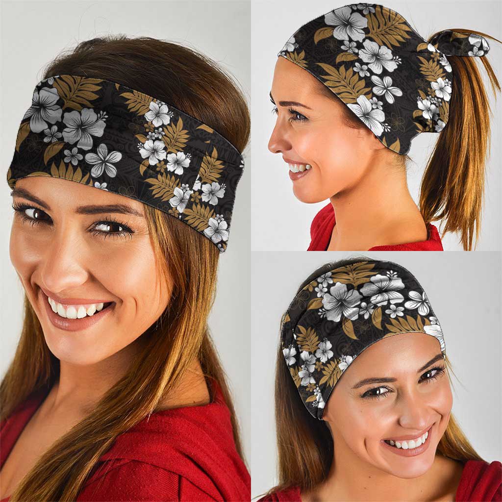 Hawaiian Hibiscus Tribal Floral Brown Neck Gaiter Polynesian Tapa Pattern - Polynesian Pride