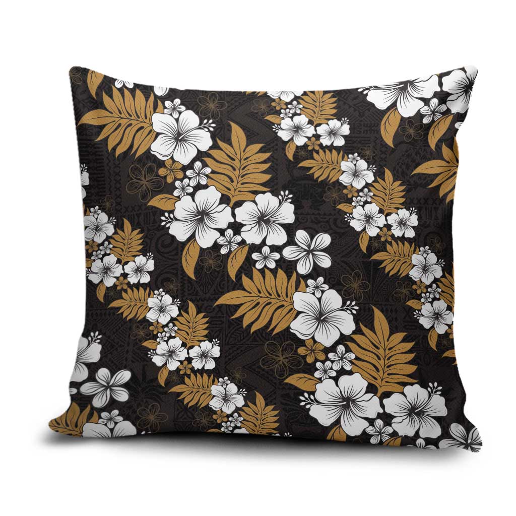 Hawaiian Hibiscus Tribal Floral Brown Pillow Cover Polynesian Tapa Pattern - Polynesian Pride