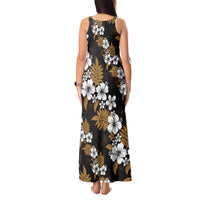 Hawaiian Hibiscus Tribal Floral Brown Tank Maxi Dress Polynesian Tapa Pattern - Polynesian Pride