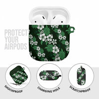Hawaiian Hibiscus Tribal Floral Green AirPods Case Polynesian Tapa Pattern - Polynesian Pride