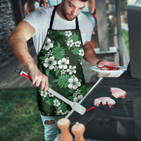 Hawaiian Hibiscus Tribal Floral Green Apron Polynesian Tapa Pattern - Polynesian Pride