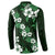 Hawaiian Hibiscus Tribal Floral Green Button Sweatshirt Polynesian Tapa Pattern - Polynesian Pride
