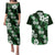 Hawaiian Hibiscus Tribal Floral Green Couples Matching Puletasi and Hawaiian Shirt Polynesian Tapa Pattern - Polynesian Pride