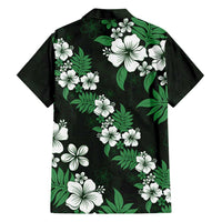 Hawaiian Hibiscus Tribal Floral Green Family Matching Short Sleeve Bodycon Dress and Hawaiian Shirt Polynesian Tapa Pattern LT01 - Polynesian Pride